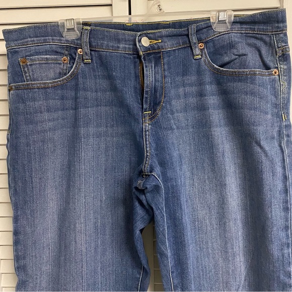 Lucky Brand Easy Rider Bootcut Womens Jeans Peace Sign Dark Wash Size 14 Reg - Picture 2 of 8